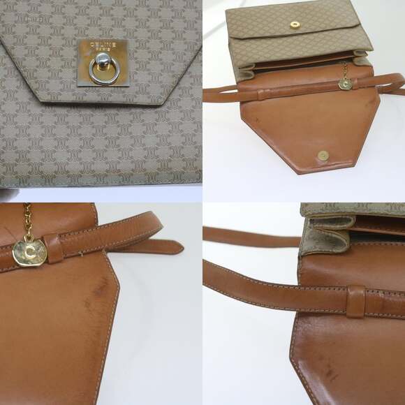 CELINE Macadam Canvas Shoulder Bag Pvc Beige Brown - Picture 11 of 13